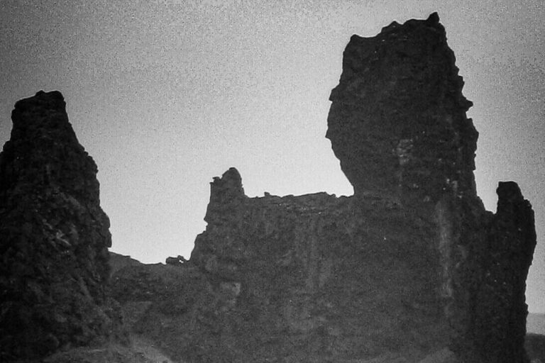 The ghostly 'petrified trolls' of Dritvík beach in northwestern Iceland on a dark, cyclonic day. © copyright Matthew Brace