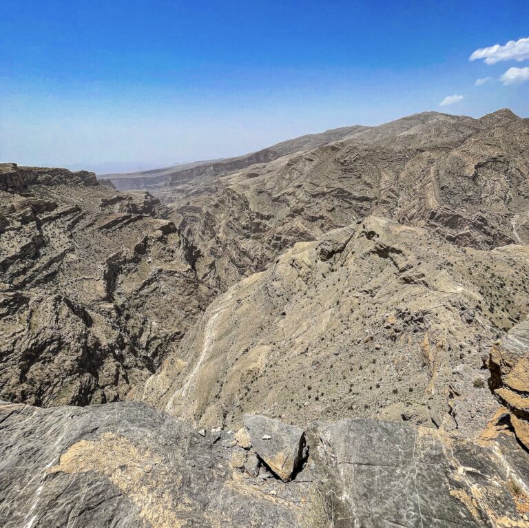 The magnificent geology of the Jebel Akhdar mountains in Oman.