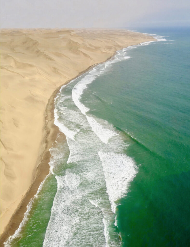 Aerial view of part of the Skeleton Coast in Namibia, southwestern Africa. Photo courtesy of Sonse, CC BY 2.0, via Wikimedia Commons