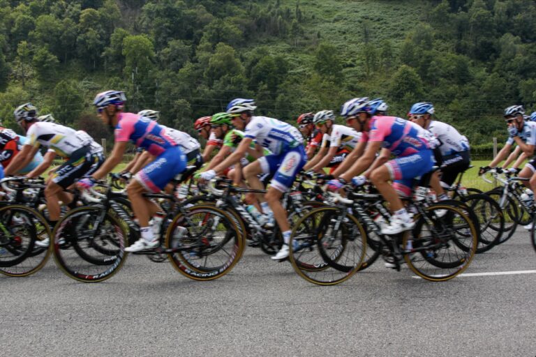 S4 E3: Tour de France, up close The colourful blur of the peloton as the Tour de France flies past in the Vallée d’Ossau in southern France. © copyright Matthew Brace