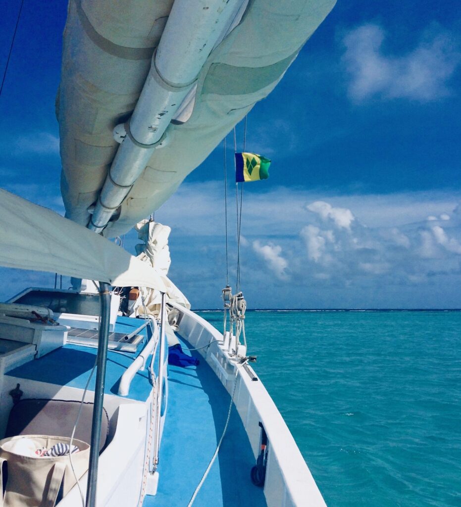 Sailing to paradise: approaching Petit St Vincent on a sloop called Bounty. © copyright Matthew Brace